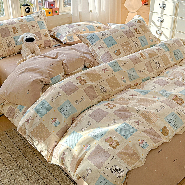 91家纺网 家纺一手货源 找家纺 依庭 2026新款12868全棉纯棉印花四件套手账日记