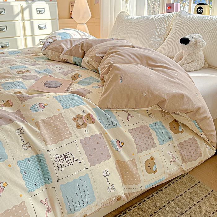 91家纺网 家纺一手货源 找家纺 依庭 2026新款12868全棉纯棉印花四件套手账日记