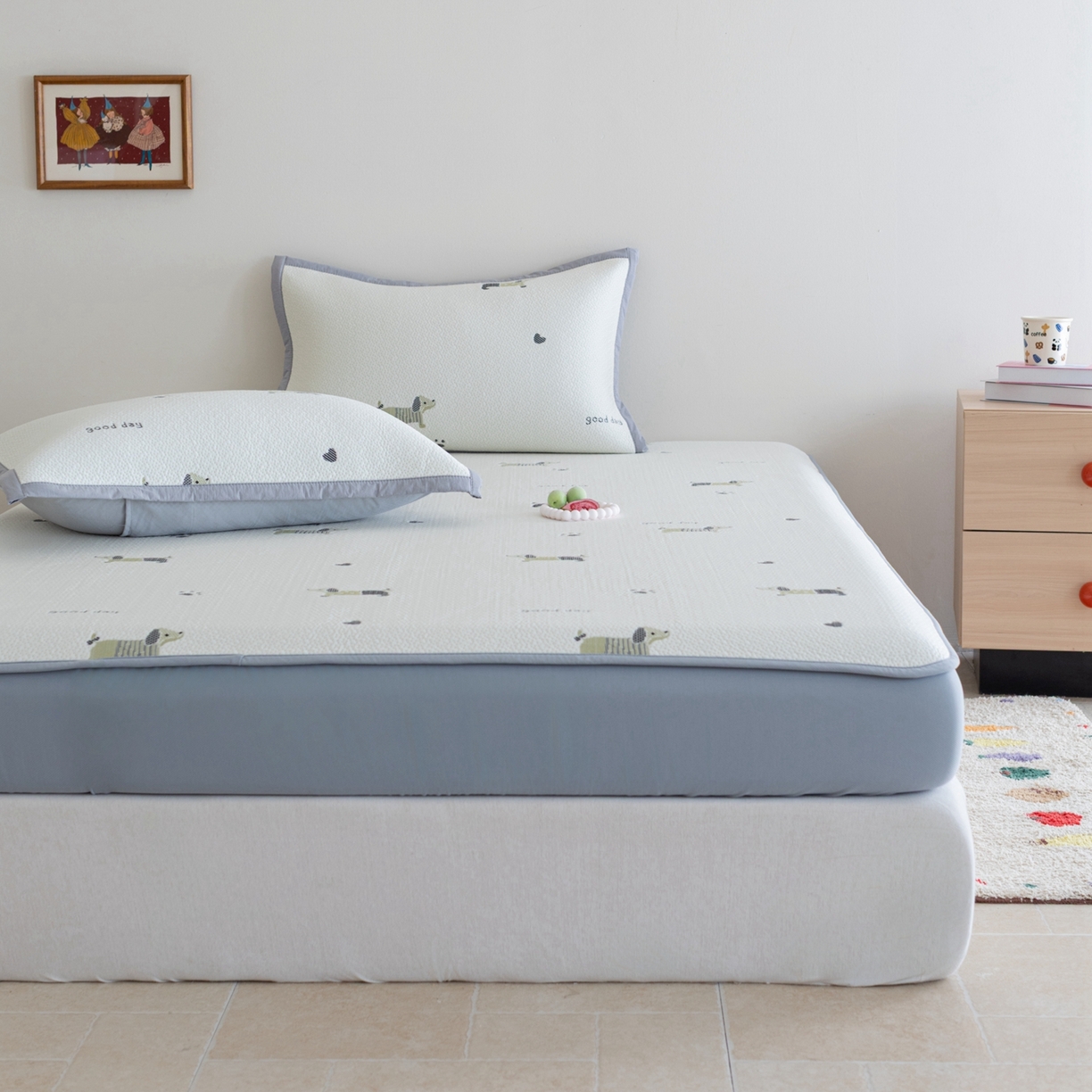 91家纺网 家纺一手货源 找家纺 （总）云上 2026新款冷萃丝三明治凉感席凉席席子-卡通系列