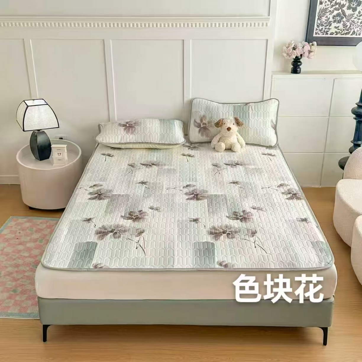 席匠 2026新款乳胶小包边印花凉席席子 色块花