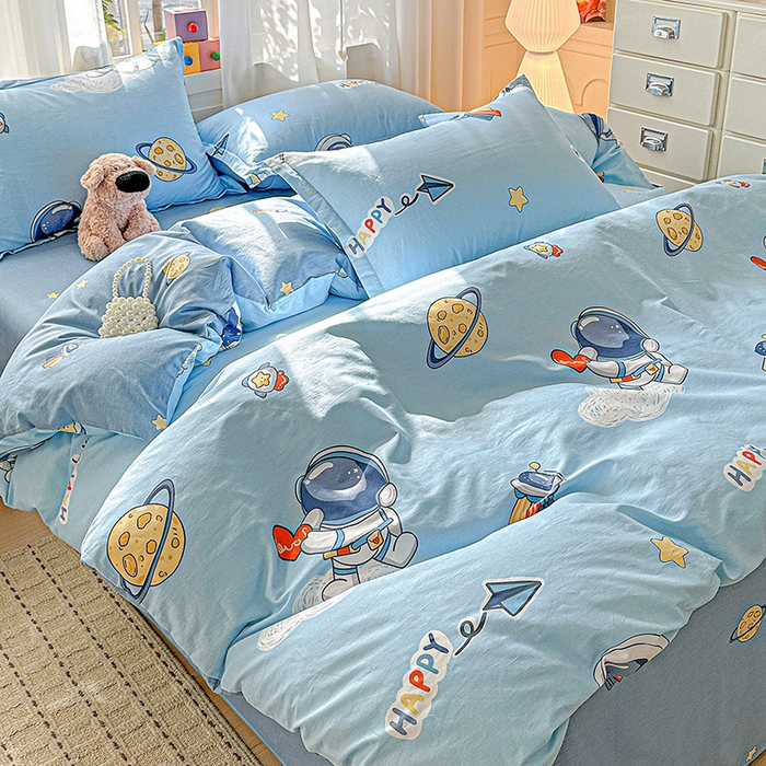 91家纺网 家纺一手货源 找家纺  依庭 2026新款12868全棉纯棉印花四件套太空奇遇