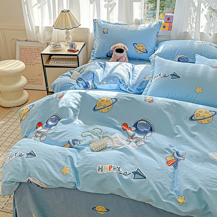 91家纺网 家纺一手货源 找家纺  依庭 2026新款12868全棉纯棉印花四件套太空奇遇