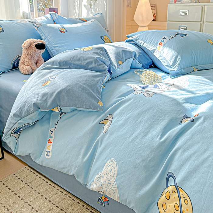 91家纺网 家纺一手货源 找家纺  依庭 2026新款12868全棉纯棉印花四件套太空奇遇