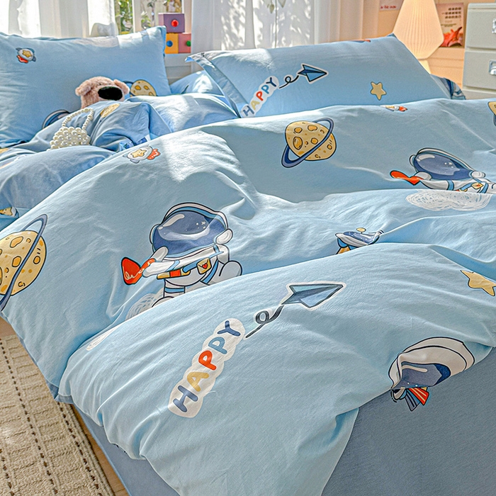 91家纺网 家纺一手货源 找家纺  依庭 2026新款12868全棉纯棉印花四件套太空奇遇