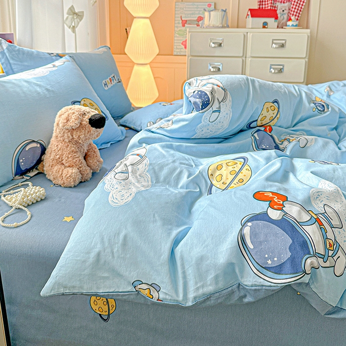 91家纺网 家纺一手货源 找家纺  依庭 2026新款12868全棉纯棉印花四件套太空奇遇