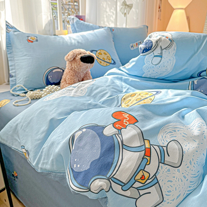 91家纺网 家纺一手货源 找家纺  依庭 2026新款12868全棉纯棉印花四件套太空奇遇