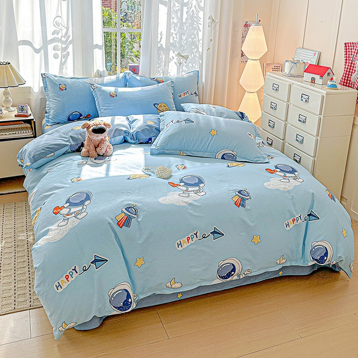 91家纺网 家纺一手货源 找家纺  依庭 2026新款12868全棉纯棉印花四件套太空奇遇