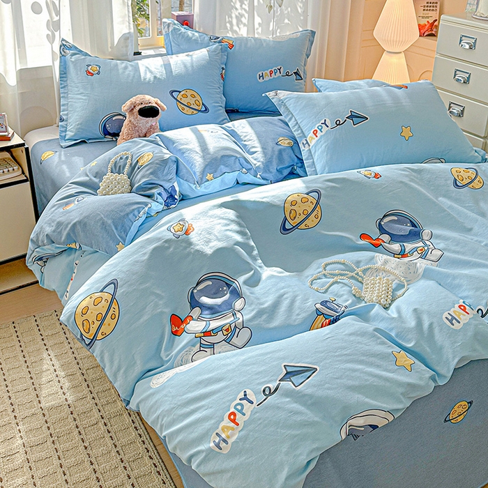 91家纺网 家纺一手货源 找家纺  依庭 2026新款12868全棉纯棉印花四件套太空奇遇