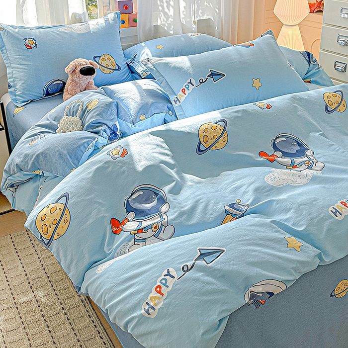 91家纺网 家纺一手货源 找家纺  依庭 2026新款12868全棉纯棉印花四件套太空奇遇