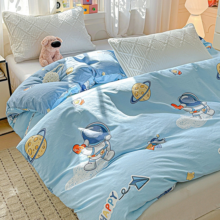 91家纺网 家纺一手货源 找家纺  依庭 2026新款12868全棉纯棉印花四件套太空奇遇