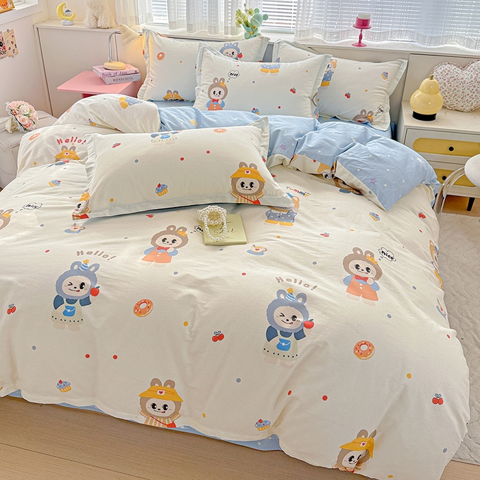 91家纺网 家纺一手货源 找家纺  依庭 2026新款12868全棉纯棉印花四件套天使宝贝