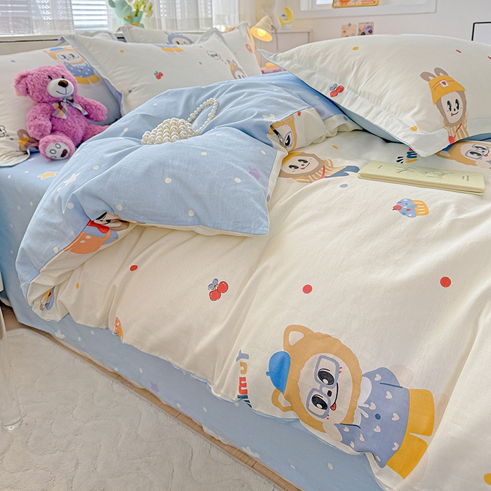 91家纺网 家纺一手货源 找家纺  依庭 2026新款12868全棉纯棉印花四件套天使宝贝