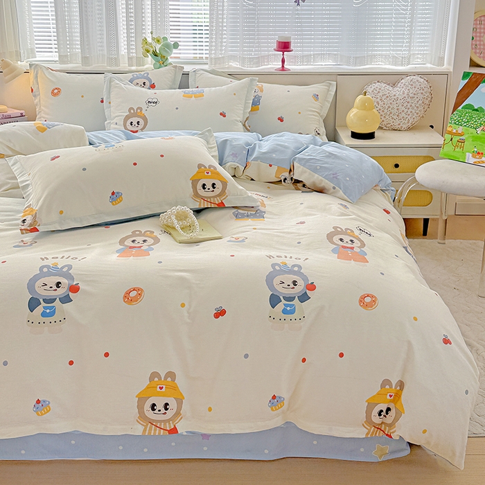 91家纺网 家纺一手货源 找家纺  依庭 2026新款12868全棉纯棉印花四件套天使宝贝