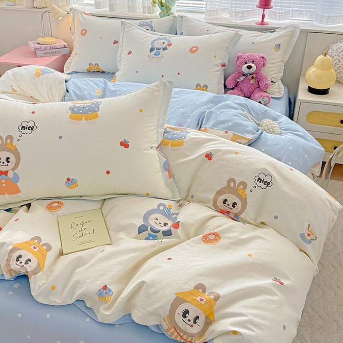 91家纺网 家纺一手货源 找家纺  依庭 2026新款12868全棉纯棉印花四件套天使宝贝