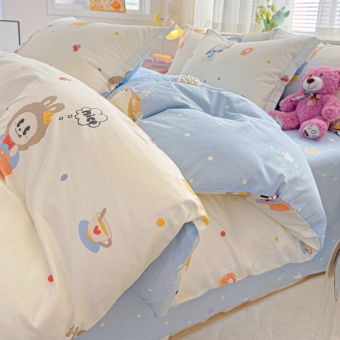 91家纺网 家纺一手货源 找家纺  依庭 2026新款12868全棉纯棉印花四件套天使宝贝