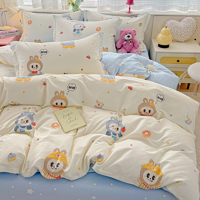 91家纺网 家纺一手货源 找家纺  依庭 2026新款12868全棉纯棉印花四件套天使宝贝