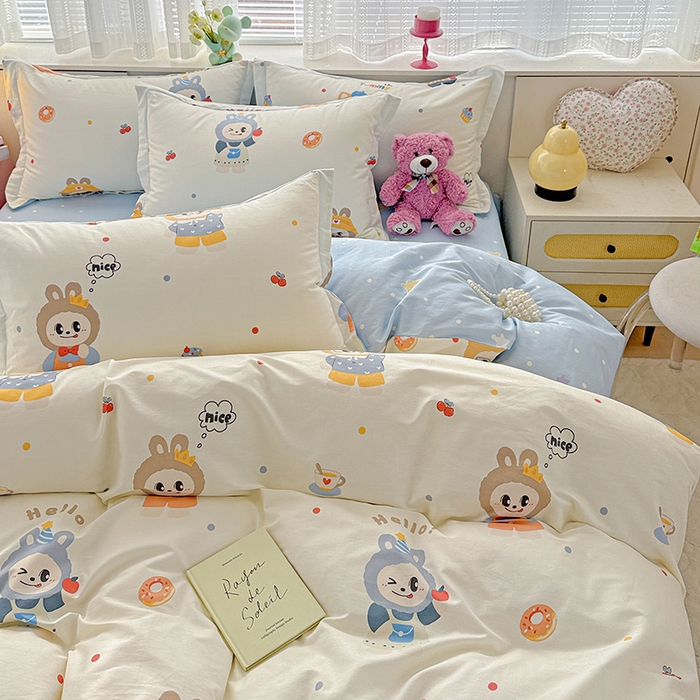 91家纺网 家纺一手货源 找家纺  依庭 2026新款12868全棉纯棉印花四件套天使宝贝