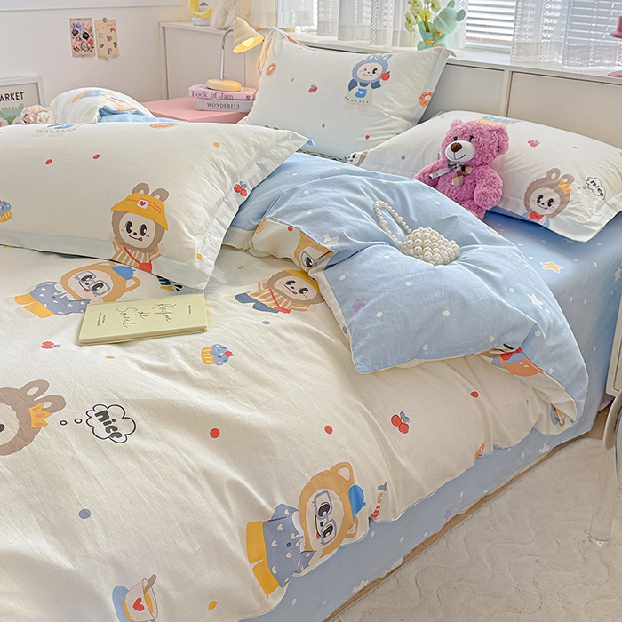 91家纺网 家纺一手货源 找家纺  依庭 2026新款12868全棉纯棉印花四件套天使宝贝