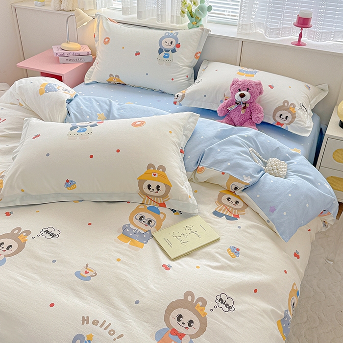 91家纺网 家纺一手货源 找家纺  依庭 2026新款12868全棉纯棉印花四件套天使宝贝