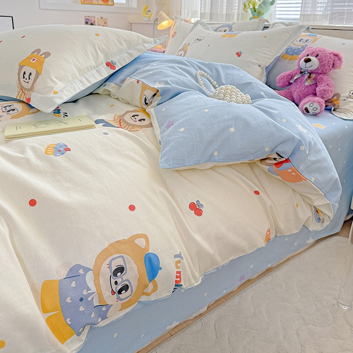 91家纺网 家纺一手货源 找家纺  依庭 2026新款12868全棉纯棉印花四件套天使宝贝