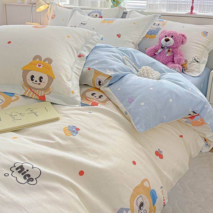 91家纺网 家纺一手货源 找家纺  依庭 2026新款12868全棉纯棉印花四件套天使宝贝