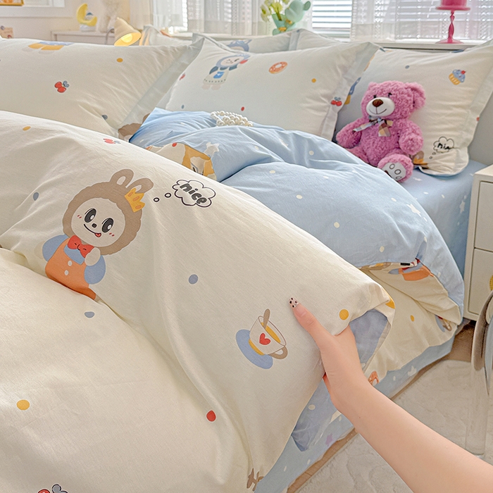 91家纺网 家纺一手货源 找家纺  依庭 2026新款12868全棉纯棉印花四件套天使宝贝