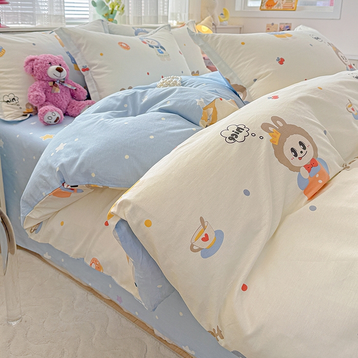 91家纺网 家纺一手货源 找家纺  依庭 2026新款12868全棉纯棉印花四件套天使宝贝