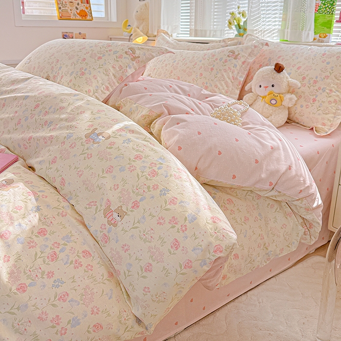 91家纺网 家纺一手货源 找家纺  依庭 2026新款12868全棉纯棉印花四件套甜莓手记