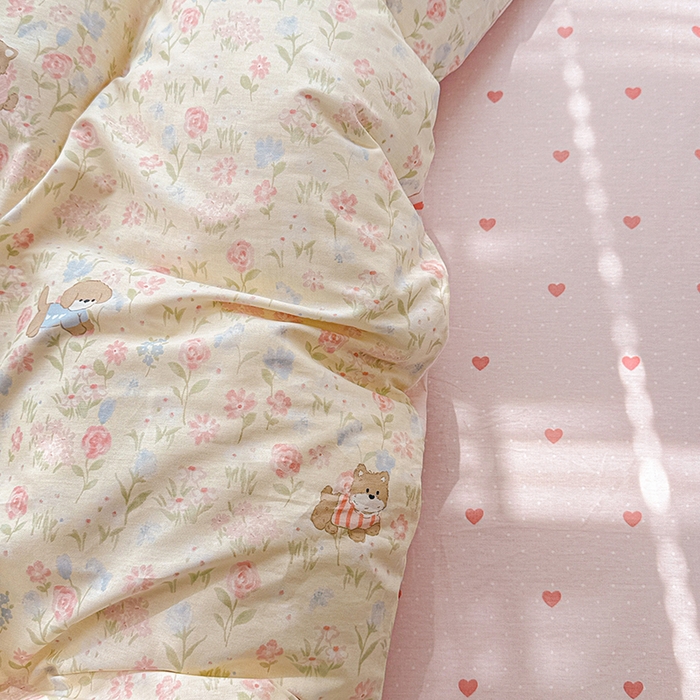 91家纺网 家纺一手货源 找家纺  依庭 2026新款12868全棉纯棉印花四件套甜莓手记