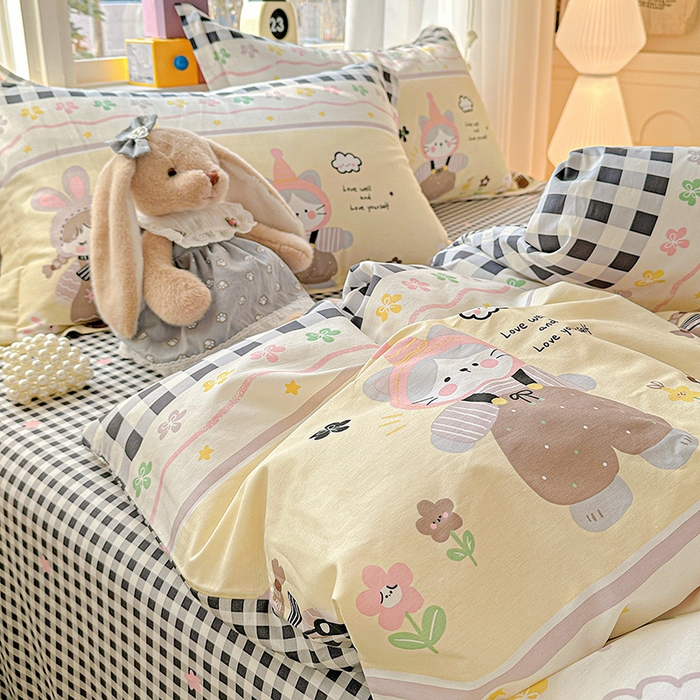 91家纺网 家纺一手货源 找家纺  依庭 2026新款12868全棉纯棉印花四件套甜妹日记