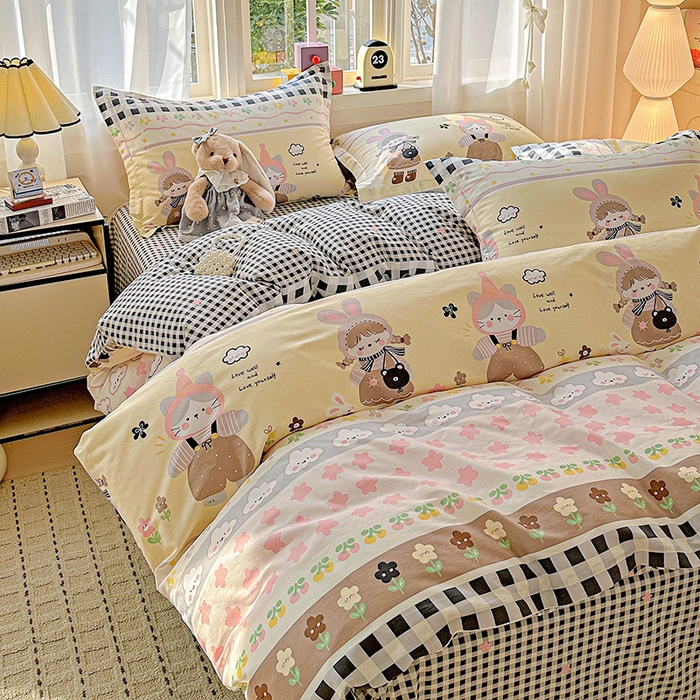 91家纺网 家纺一手货源 找家纺  依庭 2026新款12868全棉纯棉印花四件套甜妹日记