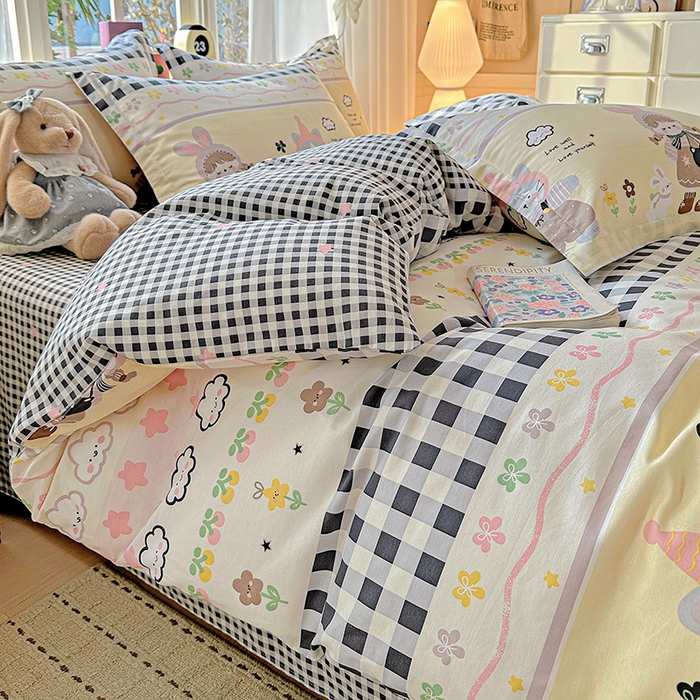 91家纺网 家纺一手货源 找家纺  依庭 2026新款12868全棉纯棉印花四件套甜妹日记