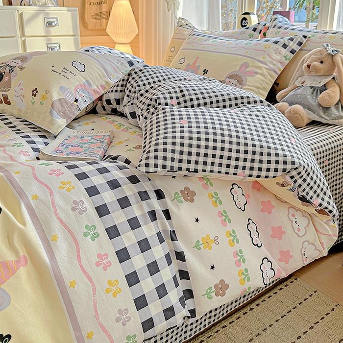 91家纺网 家纺一手货源 找家纺  依庭 2026新款12868全棉纯棉印花四件套甜妹日记