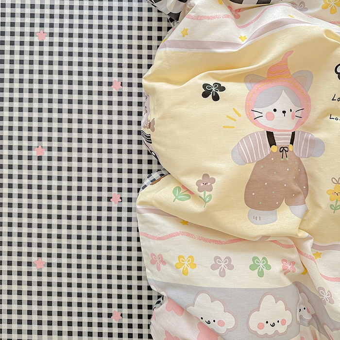 91家纺网 家纺一手货源 找家纺  依庭 2026新款12868全棉纯棉印花四件套甜妹日记