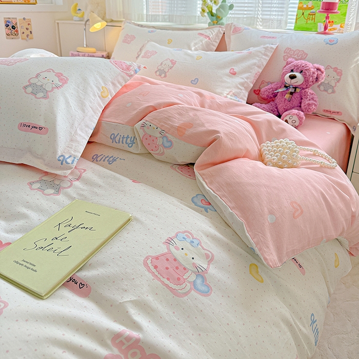 91家纺网 家纺一手货源 找家纺  依庭 2026新款12868全棉纯棉印花四件套童趣乐园