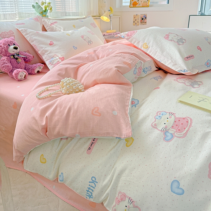 91家纺网 家纺一手货源 找家纺  依庭 2026新款12868全棉纯棉印花四件套童趣乐园