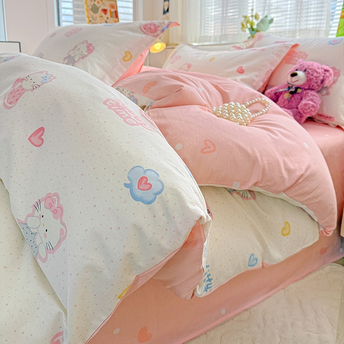 91家纺网 家纺一手货源 找家纺  依庭 2026新款12868全棉纯棉印花四件套童趣乐园