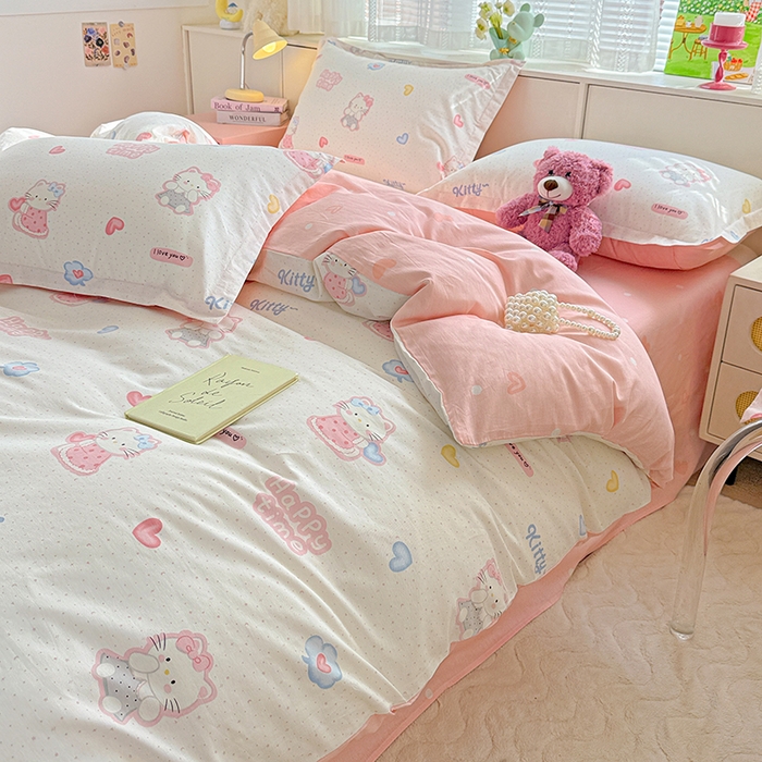 91家纺网 家纺一手货源 找家纺  依庭 2026新款12868全棉纯棉印花四件套童趣乐园