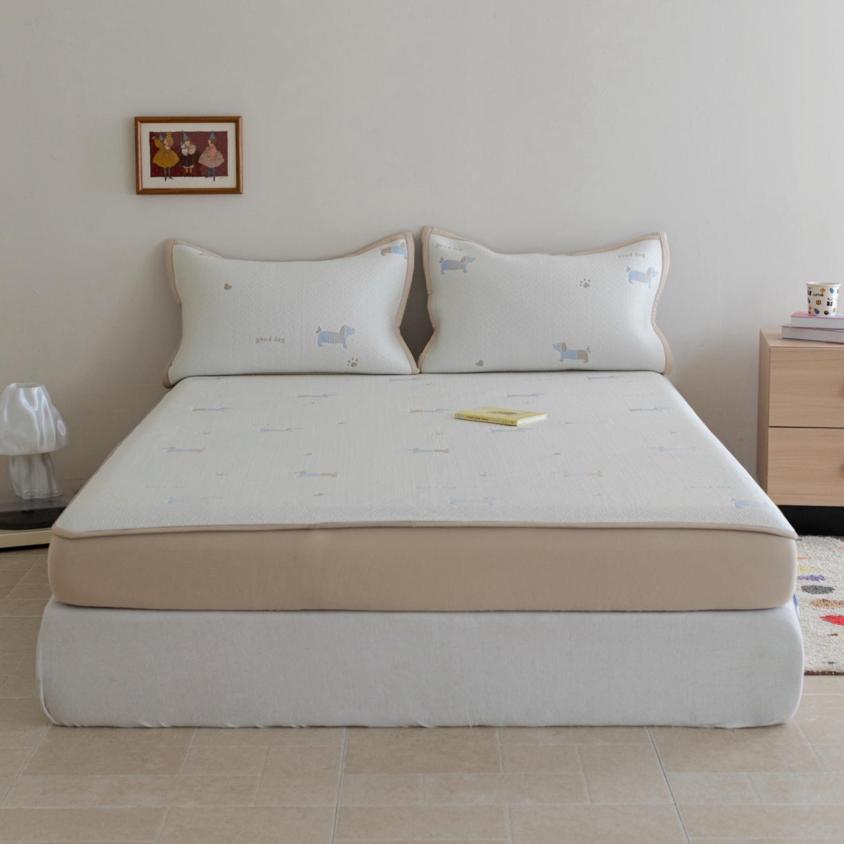 91家纺网 家纺一手货源 找家纺 （总）云上 2026新款冷萃丝三明治凉感席凉席席子-卡通系列