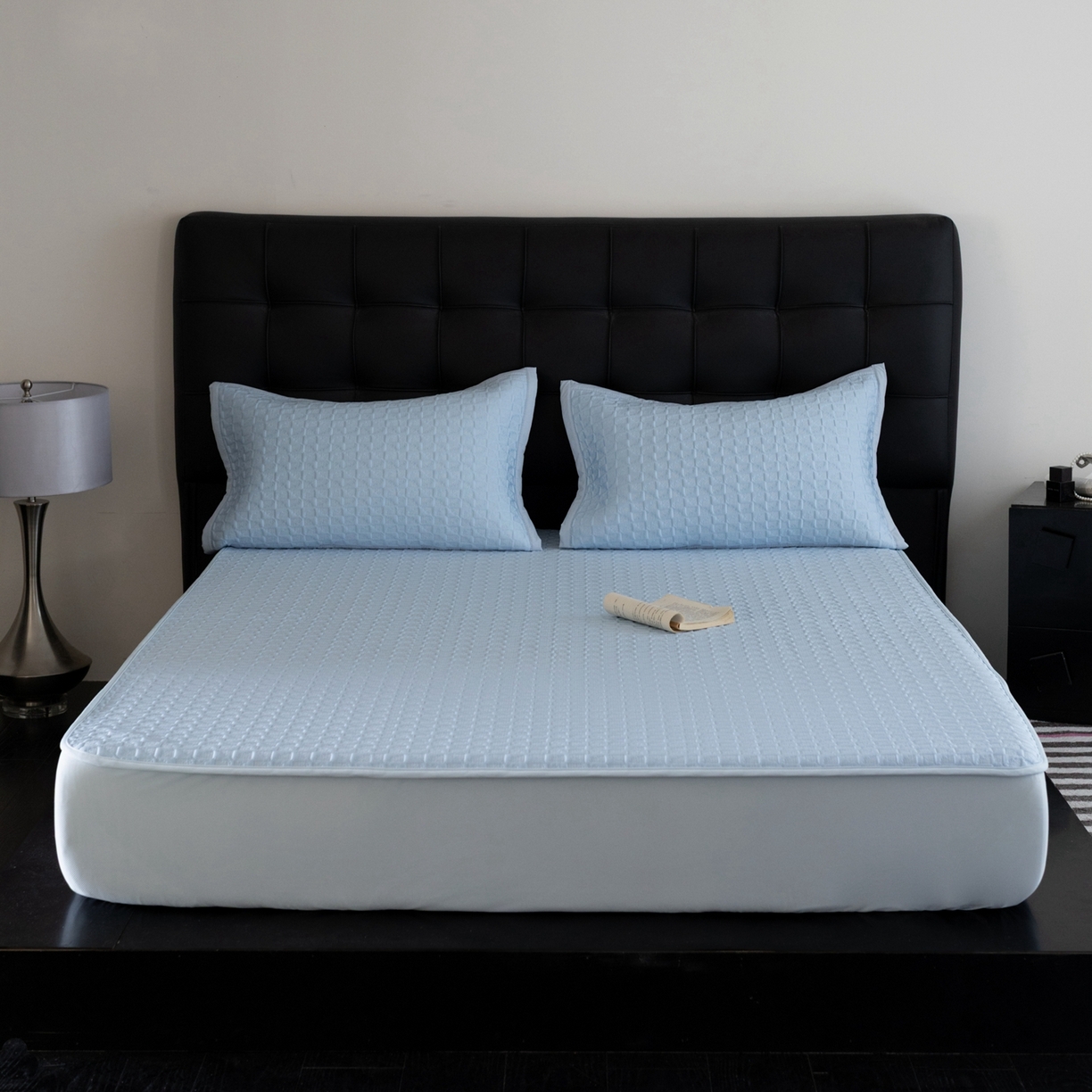 91家纺网 家纺一手货源 找家纺 （总）云上 2026新款冷萃丝三明治凉感席凉席席子-泡芙格系列