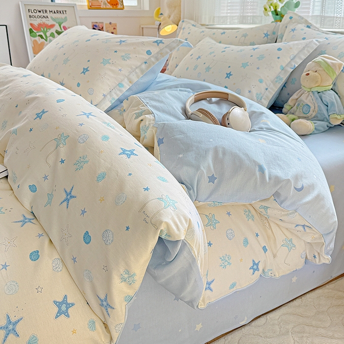 91家纺网 家纺一手货源 找家纺 依庭 2026新款12868全棉纯棉印花四件套挽星河