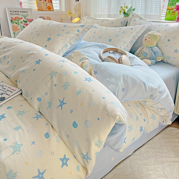 91家纺网 家纺一手货源 找家纺 依庭 2026新款12868全棉纯棉印花四件套挽星河