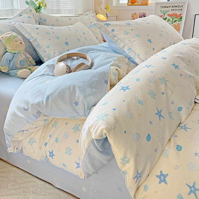 91家纺网 家纺一手货源 找家纺 依庭 2026新款12868全棉纯棉印花四件套挽星河