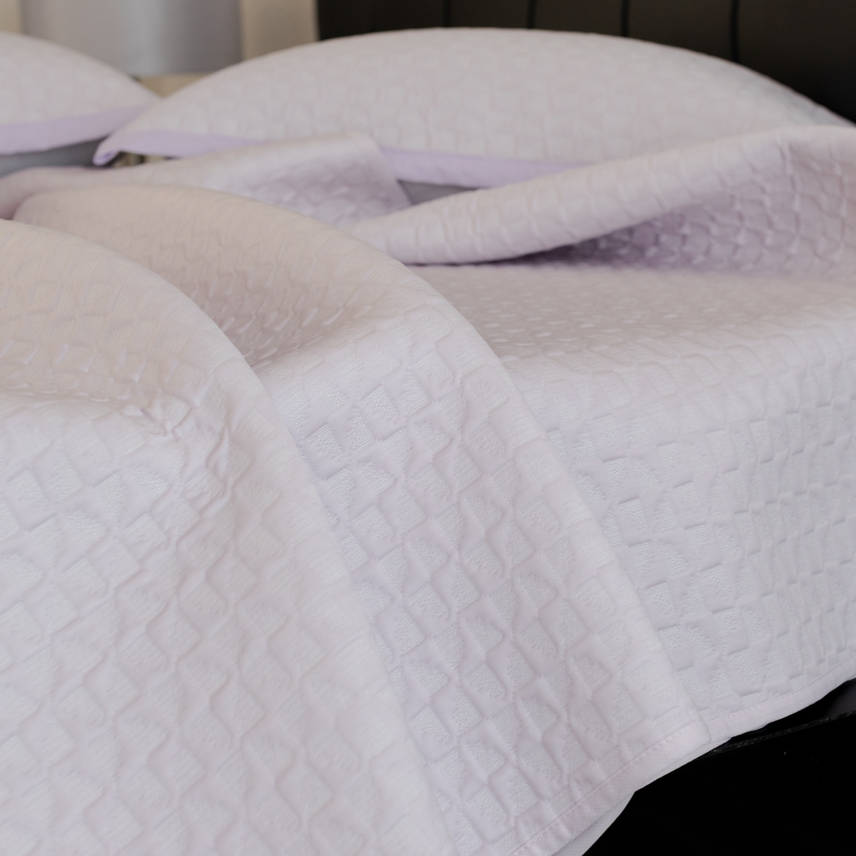 91家纺网 家纺一手货源 找家纺 云上 2026新款冷萃丝三明治凉感席凉席席子-泡芙格系列 泡芙格床笠-紫色