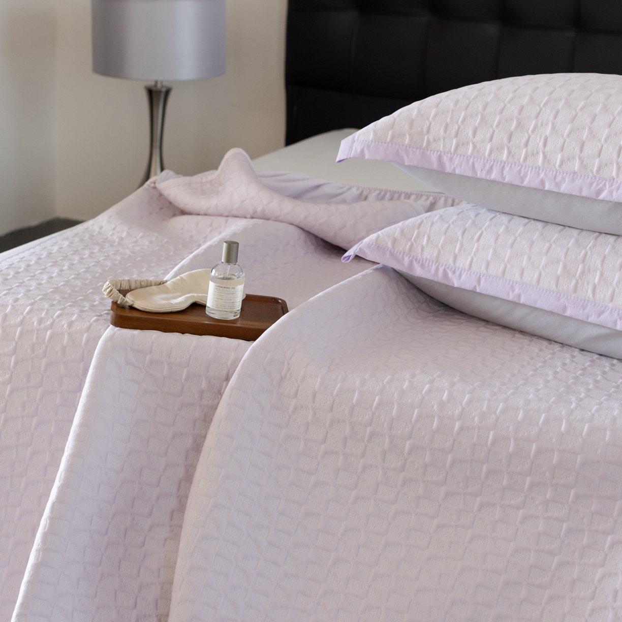 91家纺网 家纺一手货源 找家纺 云上 2026新款冷萃丝三明治凉感席凉席席子-泡芙格系列 泡芙格床笠-紫色