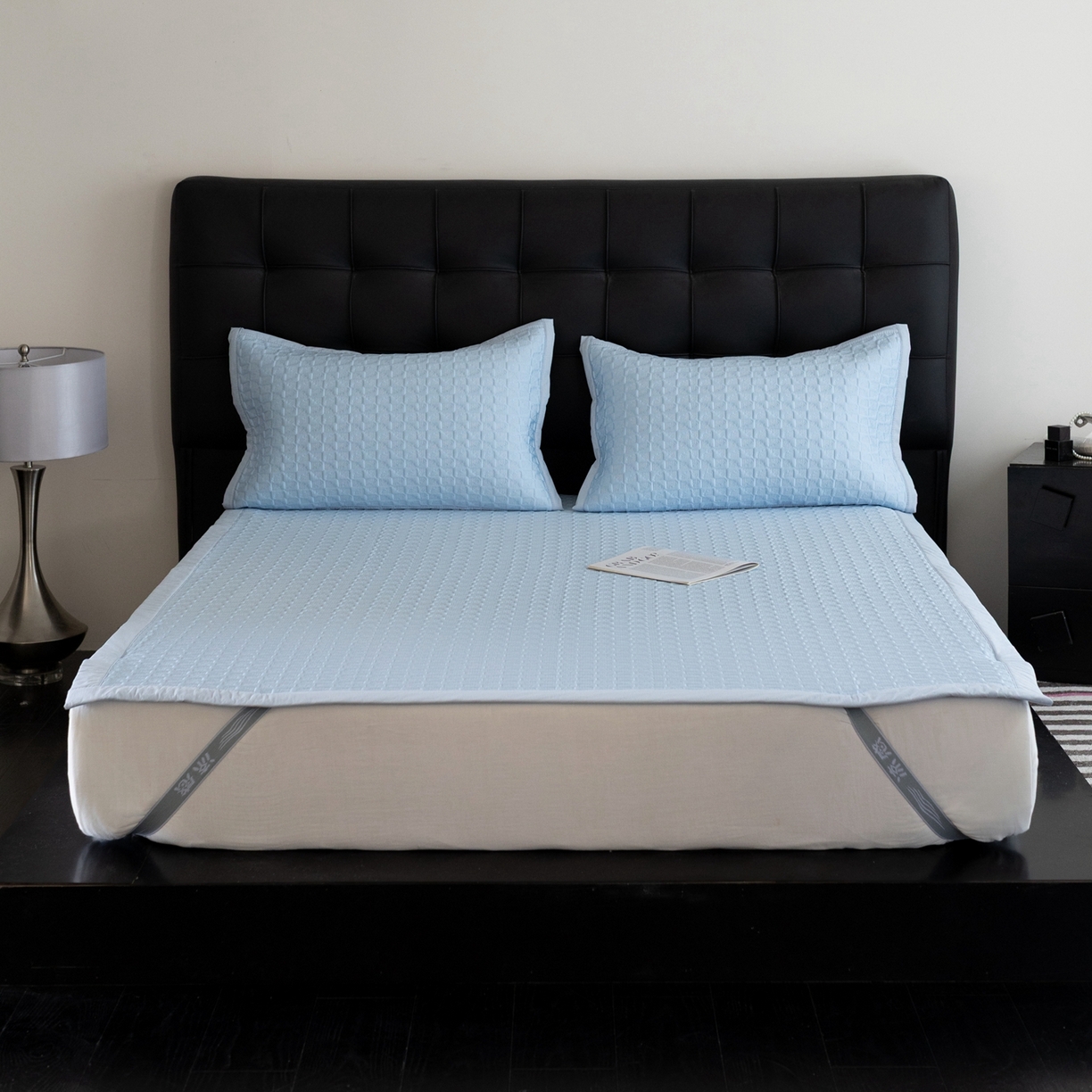 云上 2026新款冷萃丝三明治凉感席凉席席子-泡芙格系列 泡芙格床席-蓝色