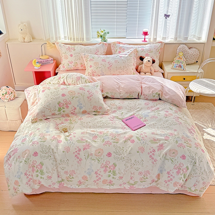 依庭 2026新款12868全棉纯棉印花四件套闻花薇名