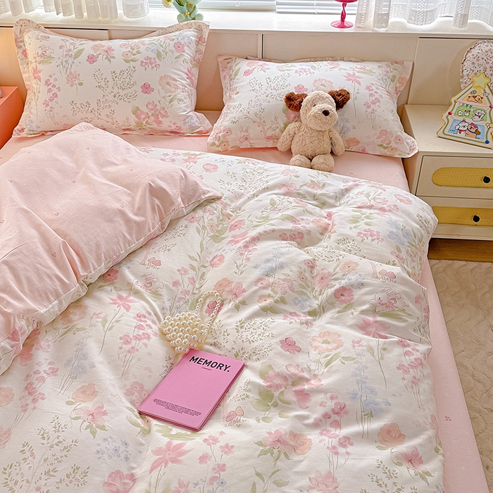 91家纺网 家纺一手货源 找家纺 依庭 2026新款12868全棉纯棉印花四件套闻花薇名