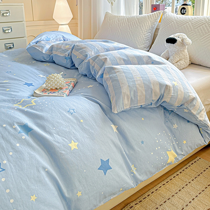 91家纺网 家纺一手货源 找家纺 依庭 2026新款12868全棉纯棉印花四件套五星集