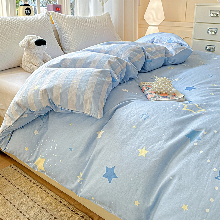 91家纺网 家纺一手货源 找家纺 依庭 2026新款12868全棉纯棉印花四件套五星集